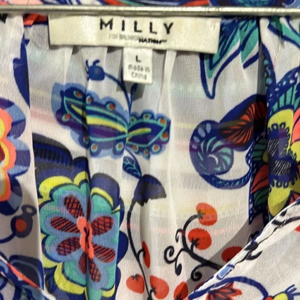 MILLY Floral Off-Shoulder Top and Skirt Set size Large - Picture 7 of 9